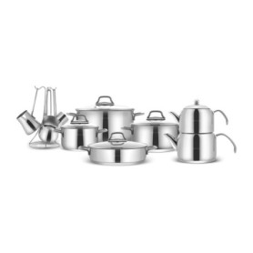 Set de Cuisine Complet en Acier Inoxydable 15 Pièces - Karaca Belgrade