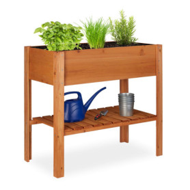 Potager sur Pied en Bois de Sapin Relaxdays - Bac à Fleurs Ergonomique 71L