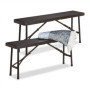 Set de 2 Bancs Pliants Relaxdays pour Jardin et Camping - Aspect Bois Brun