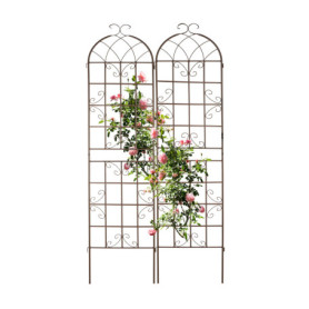 Tuteur à Tomates Relaxdays - Lot de 2 pour Plantes Grimpantes - Marron
