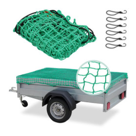 Filet de Protection pour Remorque Relaxdays 1,5 x 2,2 m avec Crochets