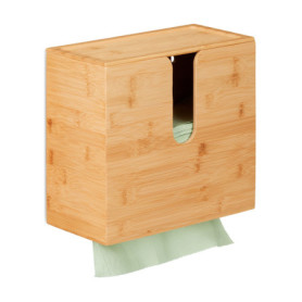 Distributeur de Serviettes en Papier en Bambou Naturel - Relaxdays