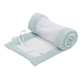 Tour de Lit en Maille Gaufrée Bleu Tendre pour Bébé - Compatible avec Modèle Original