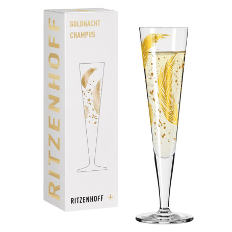 Flûte à Champagne Ritzenhoff Goldnacht - Lot de 2 en Or Véritable - 200 ml