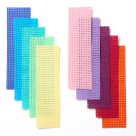 Lot de 10 marque-pages colorés en coton pour point de croix