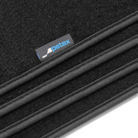 Tapis de Sol en Velours PETEX pour Ford Transit Custom - Ensemble de 2 Pièces Noir