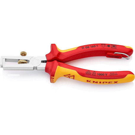 Pince à dénuder Knipex VDE 160 mm avec ressort et œillet de fixation