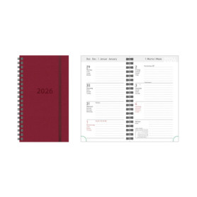 Agenda de Poche Idena 2026 - Couverture Rigide Rouge