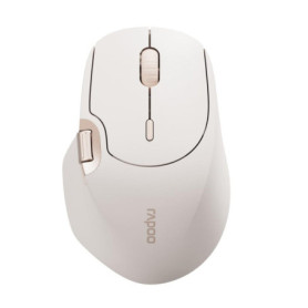 Souris sans Fil Ergonomique Rapoo MT560 - 4000 DPI Rechargeable Beige Marron