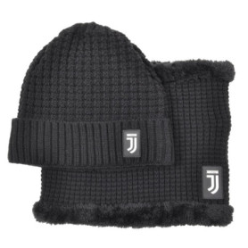 Ensemble d'Hiver Juventus : Chapeau et Cache-Cou en Tricot Noir