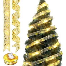 Ruban Décoratif Doré en Dentelle pour Noël - 5 cm x 10 m