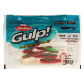 Leurre Souple Berkley Gulp!® Nemesis Prawn Curl Tail - 7.5cm Nuclear Chicken