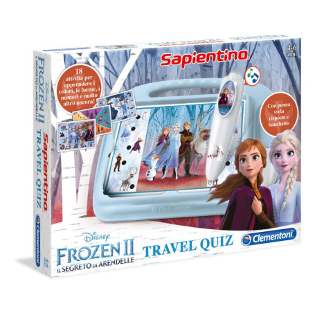 Clementoni Jeu de Voyage Quiz Frozen 2 - Apprentissage Amusant pour Enfants