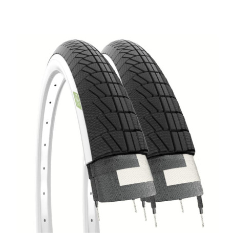 Pneus Routiers Blancs 16 x 1,75 pour Vélo de Bébé ECOVELO