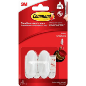 Crochet Design Command 3M en Plastique Blanc - Taille S