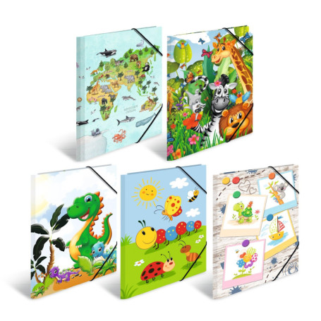 HERMA Lot de 10 Chemises à Élastiques A3 avec Motifs Animaux pour Enfants