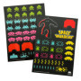 Set de 80 Aimants Rétro Space Invaders - Décoration Vintage pour Frigo et Bureau