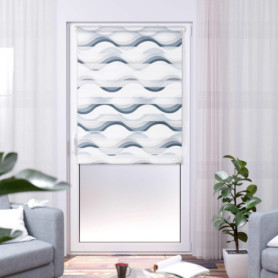 Store Enrouleur Double Khome Klemmfix Madrid - Design Ondulé Gris 65x150 cm