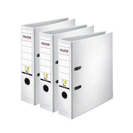Lot de 3 classeurs en plastique PP coloré - Format A4 - Blanc - Vegan