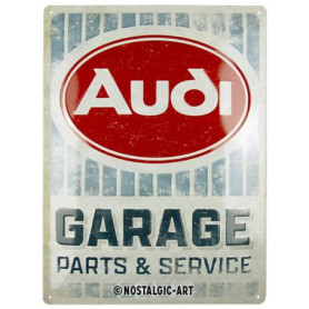 Plaque Rétro Audi en Métal - Décoration Vintage 30x40 cm