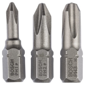 Set d'Embouts de Vissage Courts Bosch - Qualité Extra-Dure PH1, PH2, PH3