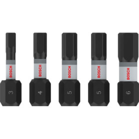 Bosch Embouts PRO Hex Impact 5 pièces - Résistants et Durables