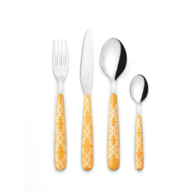 Set de 24 Couverts Fusion Guzzini - Jaune Ambre