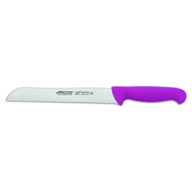 Couteau à Pain Dentelé Arcos 20 cm en Acier Inoxydable avec Manche Fuchsia
