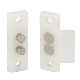 Connecteur Passe-Courant Amig pour Portes - 2 Bornes en Nylon Blanc