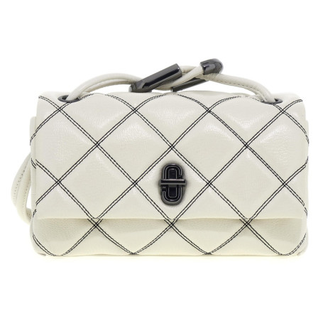 Sac à main Mini Dual Shoulder Marc Jacobs en cuir blanc et noir