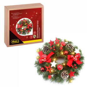 Couronne de Noël LED Idena avec Minuterie - 30 cm