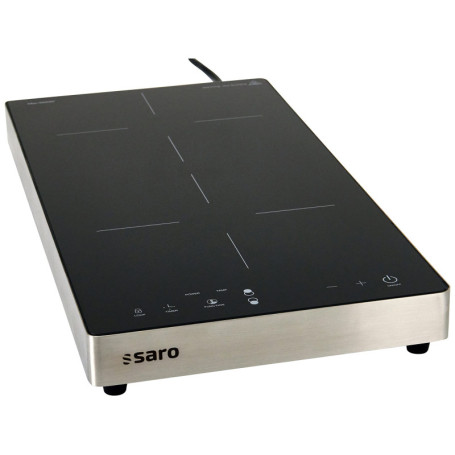 Plaque à Induction Saro Denise - 2 Zones de Cuisson en Inox et Verre