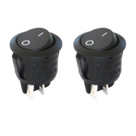 Interrupteur Mécanique Rond Bipolaire ON/OFF - 2x Noir pour Cuisine et Salle de Bain