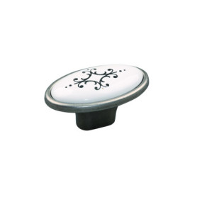Bouton de Tiroir en Porcelaine Céramique Vintage - 58 mm