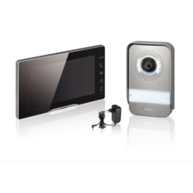 Visiophone Easy Kit Plus 7 pouces Noir Miroir avec Platine de Rue