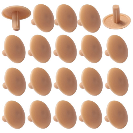 20 Cache Vis Plastique Universel - Protection Vis Marron Clair