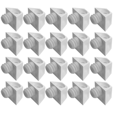Lot de 20 Taquets en Plastique pour Étagères - Support Blanc 11mm