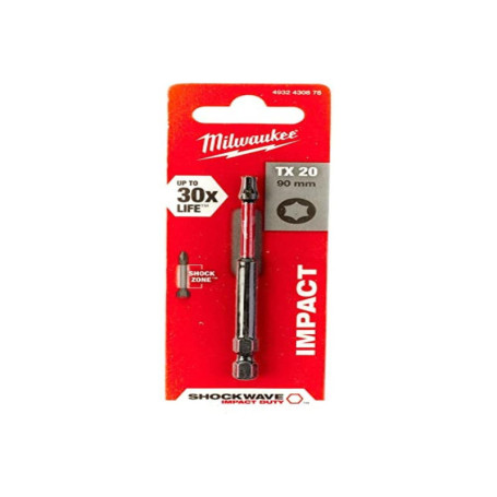 Embout de Vissage Milwaukee TX 20 pour Visseuses à Chocs - Multicolore