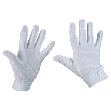 Gants d'Équitation en Jersey de Coton Blanc - Taille L
