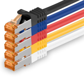 Câble Réseau Catégorie 7 10 GB/s SFTP - Lot de 5 Câbles 0,5m - RJ45 Ethernet