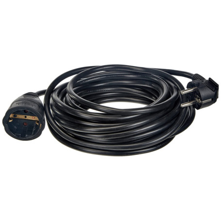Rallonge Schuko 10 m Noir H05VV-F 3G 1,5 mm² - Unitec