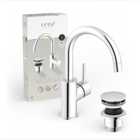 Robinet de lavabo Moana en chrome - Économie d'eau et confort optimal