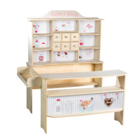 Marchande en Bois 'Café & Shop' avec Accessoires - Roba