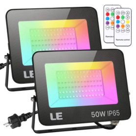 Projecteur LED RGB Ultra Mince 50W Étanche IP65 pour Éclairage Extérieur