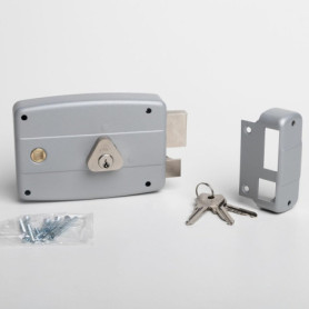 Serrure de Porte CISA en Fer à Appliquer - Modèle Résistant avec Cylindre Nickelé