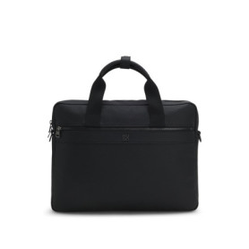 HUGO Quantic Doc Case - Porte-documents Noir en Cuir Grainé