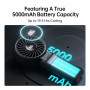 JISULIFE Ventilateur portable, ventilateur portable avec écran LED [refroidissement maximum 19,5 heures] 5000 mAh, plié à 150 °,