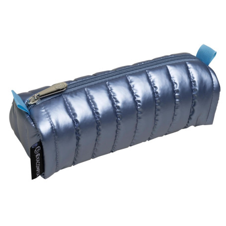 Trousse Ronde Doudoune Exacompta en Polyester Métallisé - 22 x 8,5 cm