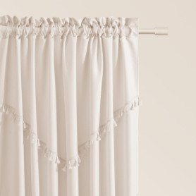 Rideau Chloe Crème Claire 140x250 cm avec Passe Tringle pour Salon et Chambre