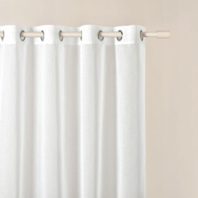 Rideau Voilage Transparent Novelia Blanc 300 x 260 cm avec Oeillets
